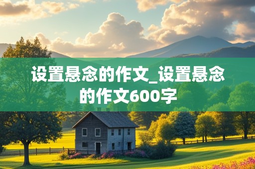 设置悬念的作文_设置悬念的作文600字