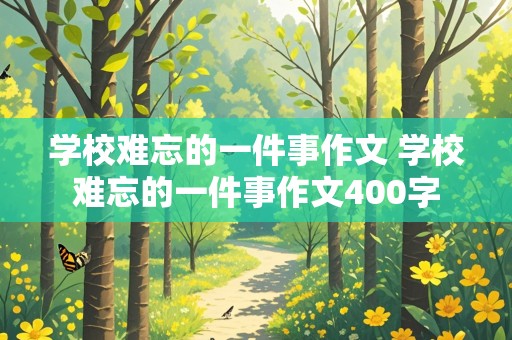 学校难忘的一件事作文 学校难忘的一件事作文400字