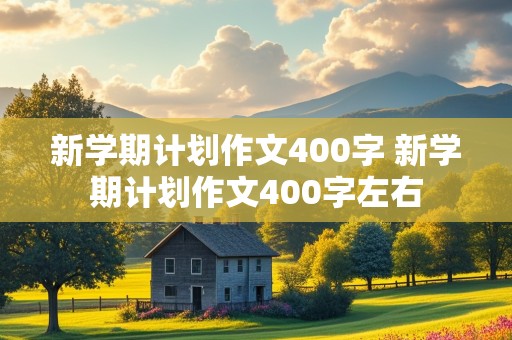 新学期计划作文400字 新学期计划作文400字左右