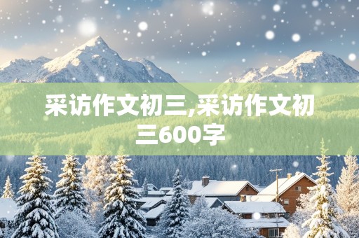 采访作文初三,采访作文初三600字