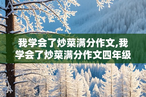 我学会了炒菜满分作文,我学会了炒菜满分作文四年级