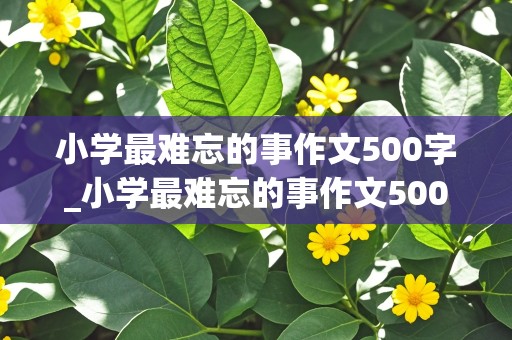 小学最难忘的事作文500字_小学最难忘的事作文500字(校内)