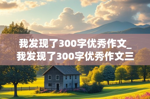 我发现了300字优秀作文_我发现了300字优秀作文三年级