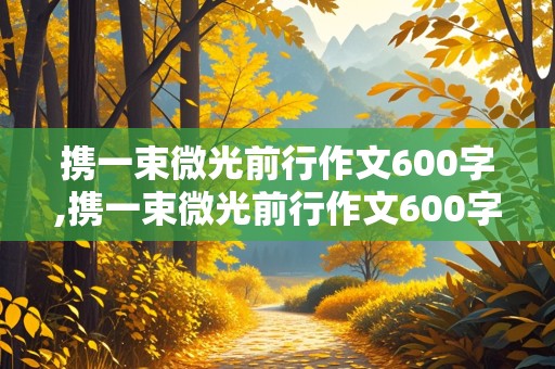 携一束微光前行作文600字,携一束微光前行作文600字记叙文