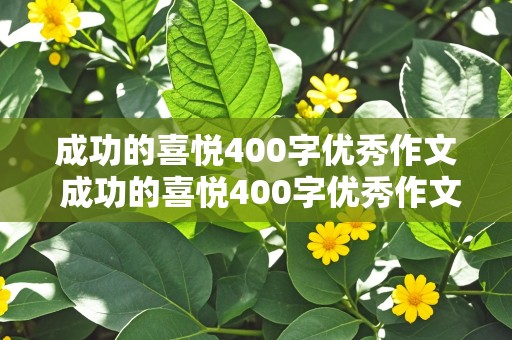 成功的喜悦400字优秀作文 成功的喜悦400字优秀作文四年级