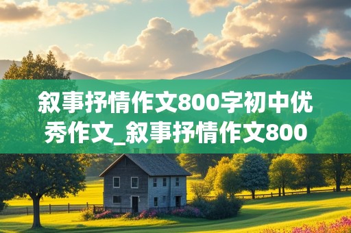 叙事抒情作文800字初中优秀作文_叙事抒情作文800字初中优秀作文大全