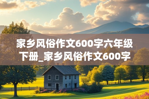 家乡风俗作文600字六年级下册_家乡风俗作文600字六年级下册春节