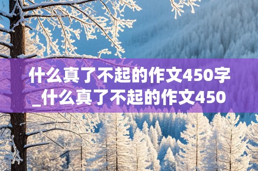 什么真了不起的作文450字_什么真了不起的作文450字六年级