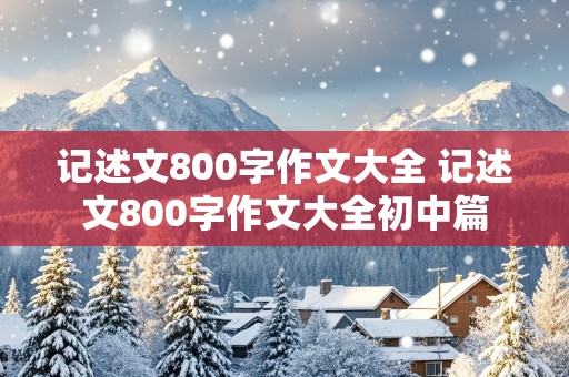 记述文800字作文大全 记述文800字作文大全初中篇