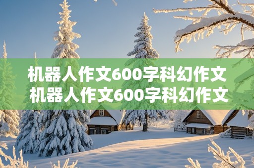 机器人作文600字科幻作文 机器人作文600字科幻作文怎么写