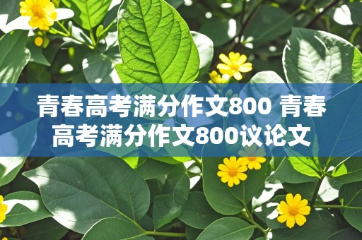 青春高考满分作文800 青春高考满分作文800议论文