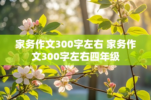 家务作文300字左右 家务作文300字左右四年级