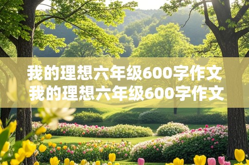 我的理想六年级600字作文 我的理想六年级600字作文怎么写