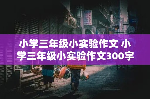 小学三年级小实验作文 小学三年级小实验作文300字