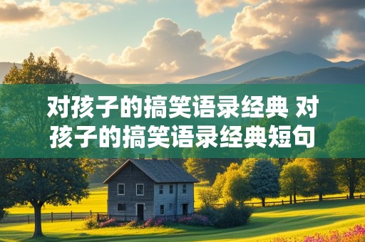 对孩子的搞笑语录经典 对孩子的搞笑语录经典短句