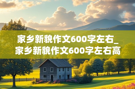 家乡新貌作文600字左右_家乡新貌作文600字左右高中