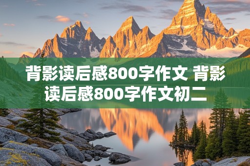 背影读后感800字作文 背影读后感800字作文初二