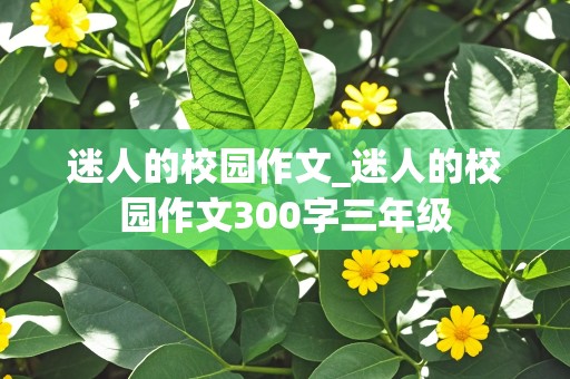 迷人的校园作文_迷人的校园作文300字三年级