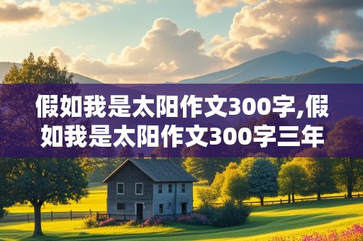 假如我是太阳作文300字,假如我是太阳作文300字三年级