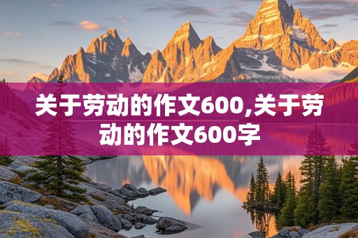 关于劳动的作文600,关于劳动的作文600字