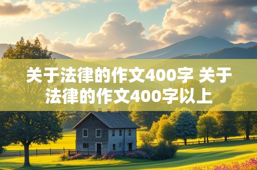 关于法律的作文400字 关于法律的作文400字以上