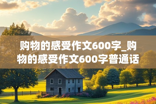 购物的感受作文600字_购物的感受作文600字普通话