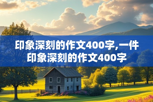 印象深刻的作文400字,一件印象深刻的作文400字