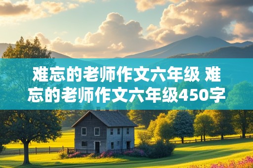 难忘的老师作文六年级 难忘的老师作文六年级450字