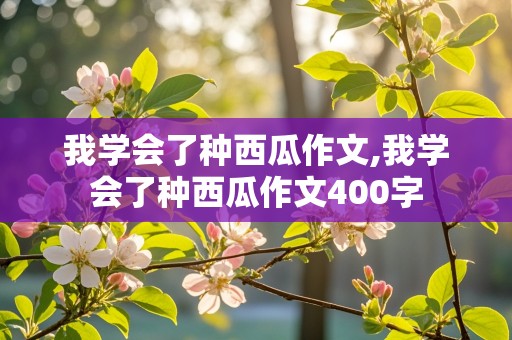 我学会了种西瓜作文,我学会了种西瓜作文400字