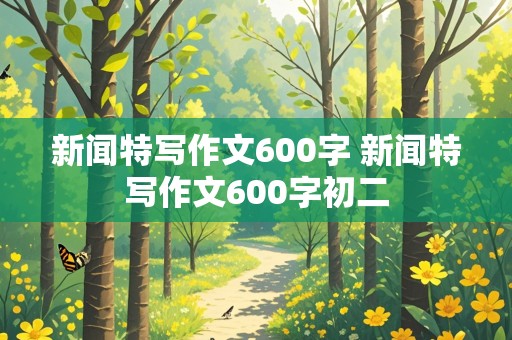 新闻特写作文600字 新闻特写作文600字初二