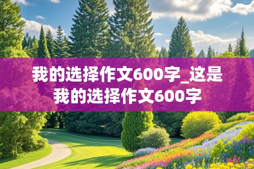 我的选择作文600字_这是我的选择作文600字