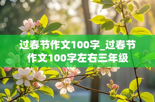 过春节作文100字_过春节作文100字左右三年级