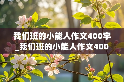 我们班的小能人作文400字_我们班的小能人作文400字左右