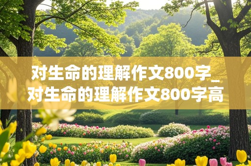 对生命的理解作文800字_对生命的理解作文800字高中