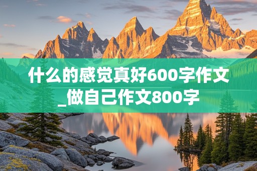 什么的感觉真好600字作文_做自己作文800字