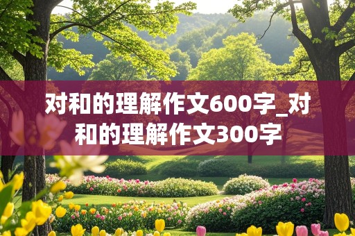 对和的理解作文600字_对和的理解作文300字