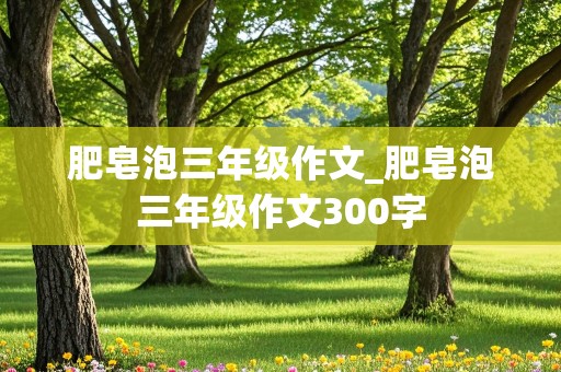 肥皂泡三年级作文_肥皂泡三年级作文300字