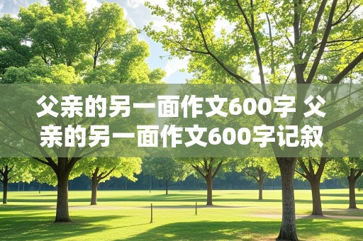 父亲的另一面作文600字 父亲的另一面作文600字记叙文