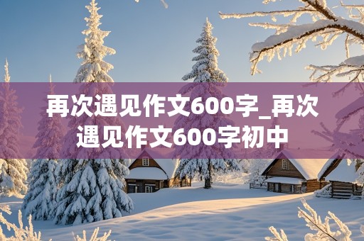 再次遇见作文600字_再次遇见作文600字初中