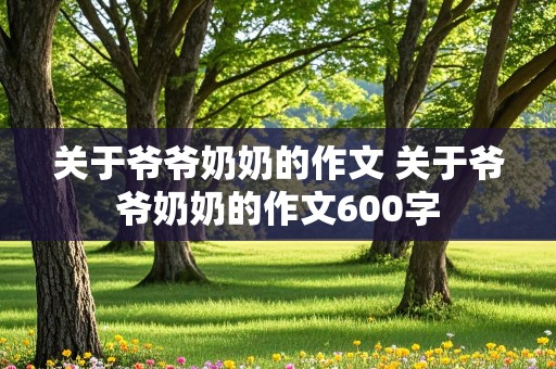 关于爷爷奶奶的作文 关于爷爷奶奶的作文600字