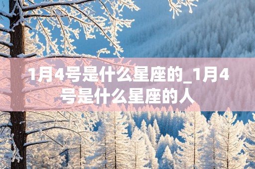 1月4号是什么星座的_1月4号是什么星座的人