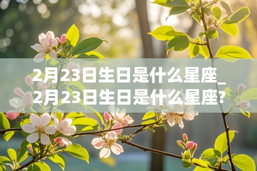 2月23日生日是什么星座_2月23日生日是什么星座?