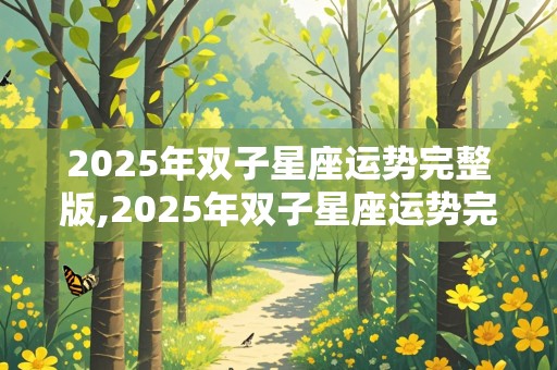 2025年双子星座运势完整版,2025年双子星座运势完整版图片