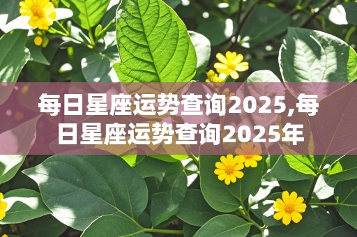 每日星座运势查询2025,每日星座运势查询2025年