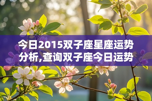 今日2015双子座星座运势分析,查询双子座今日运势2015年