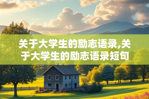 关于大学生的励志语录,关于大学生的励志语录短句