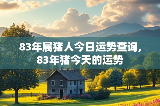 83年属猪人今日运势查询,83年猪今天的运势