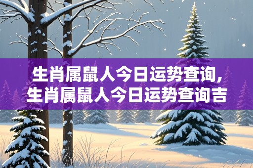 生肖属鼠人今日运势查询,生肖属鼠人今日运势查询吉凶