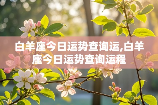 白羊座今日运势查询运,白羊座今日运势查询运程