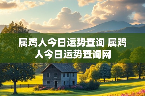 属鸡人今日运势查询 属鸡人今日运势查询网